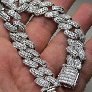 *925 Sterling Silver Men's Diamond Bracelet